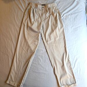 Bugle Boy Original Khakis 34 x 34 Pleated Front Cuffed Leg 100% Cotton